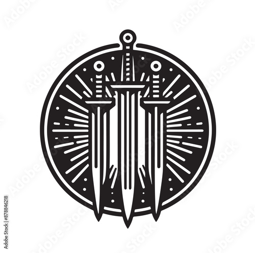 set of swords silhouettes vector illustration