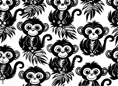 monkey seamless pattern design for 40oz laser tumbler, mockap, warp tumbler