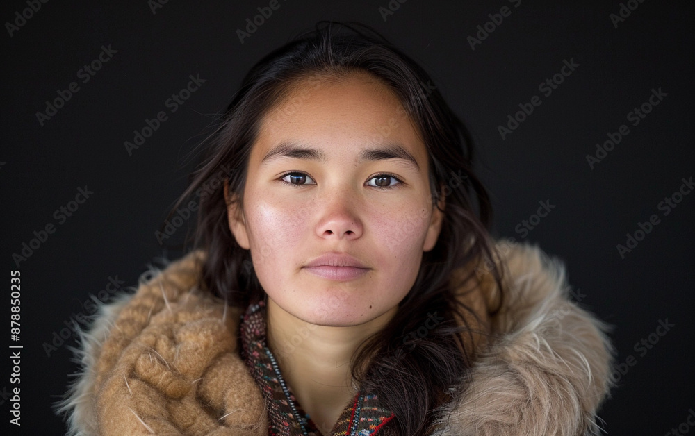 A woman with brown hair and a brown coat. She is wearing a scarf and has a serious expression on her face A woman with brown hair and a brown coat. She is wearing a scarf and has a serious expression on her face