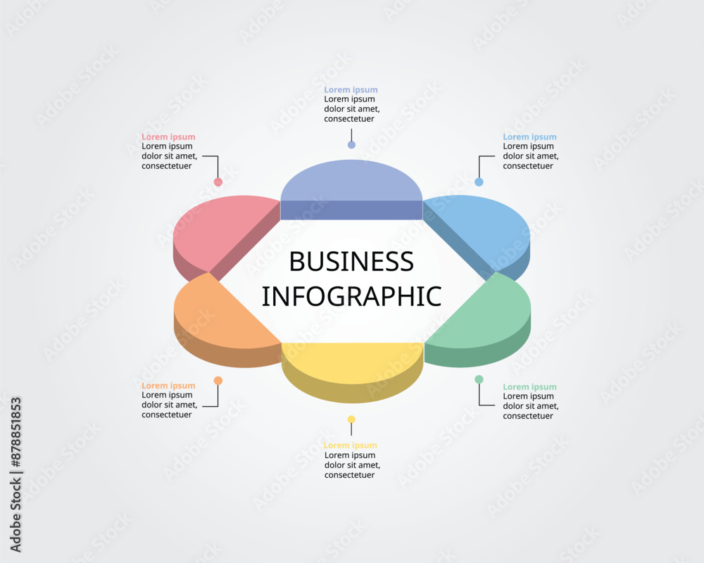 hexagon shape template for business isometric infographic for presentation for 6 element hexagon shape template for business isometric infographic for presentation for 6 element