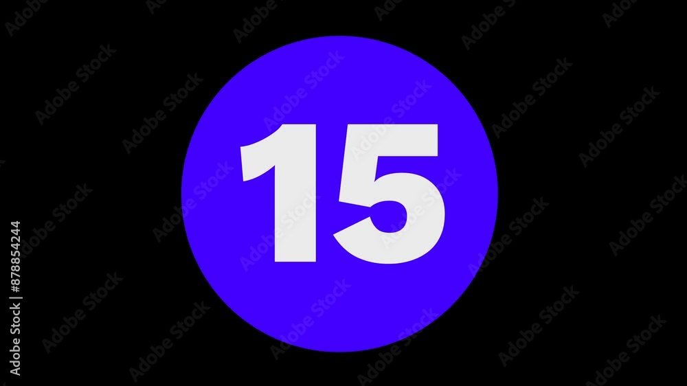 20 seconds countdown blue color and alpha channel only on 4K 20 seconds countdown blue color and alpha channel only on 4K