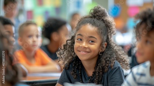 A classroom with a focus on inclusive education, diverse students learning together