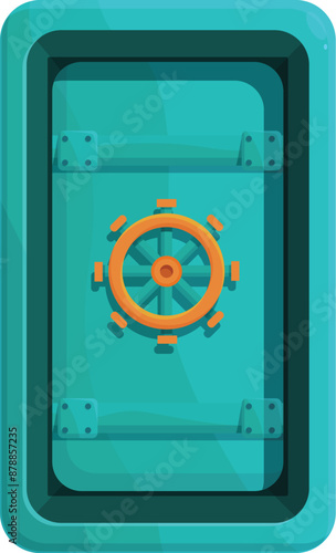Large, heavy bank vault door is standing closed, providing security and peace of mind