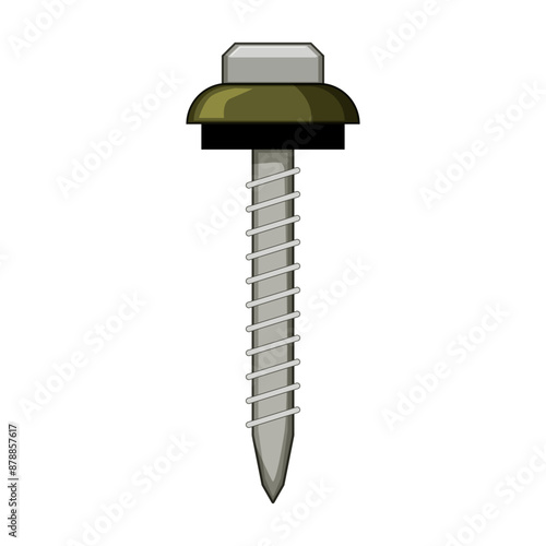 home roofing screw cartoon. roofer construction, steel solar, metal installation home roofing screw sign. isolated symbol vector illustration