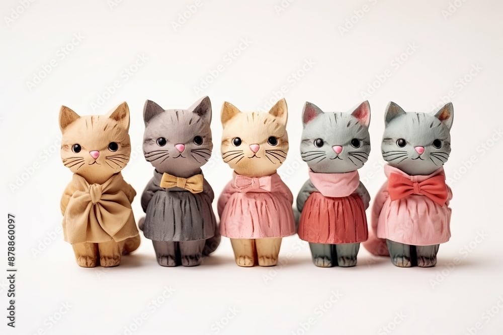 cats dolls on white background cats dolls on white background