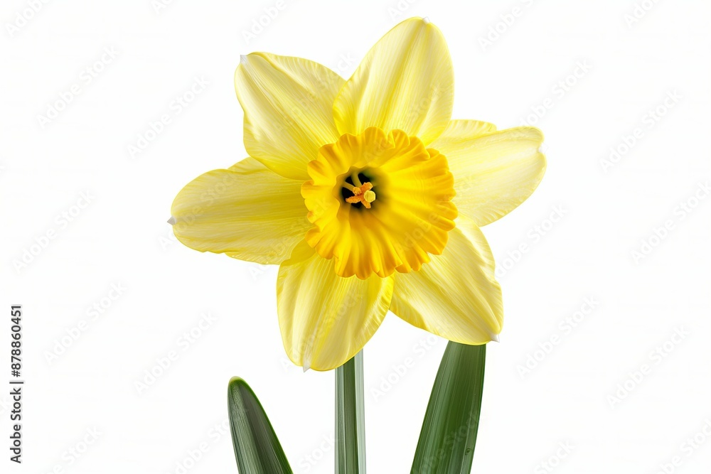 Daffodil Isolated on White Background. Beautiful Daffodil Flower Daffodil Isolated on White Background. Beautiful Daffodil Flower