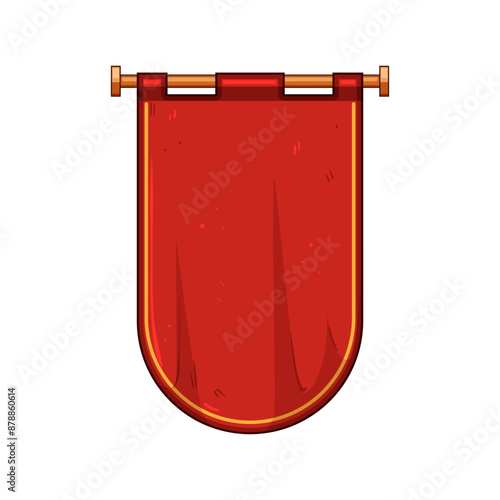 cloth royal flag cartoon. old scroll, emblem sign, heraldic knight cloth royal flag sign. isolated symbol vector illustration