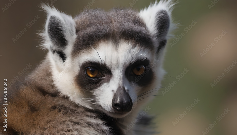 closeup of a ring-tailed lemur closeup of a ring-tailed lemur