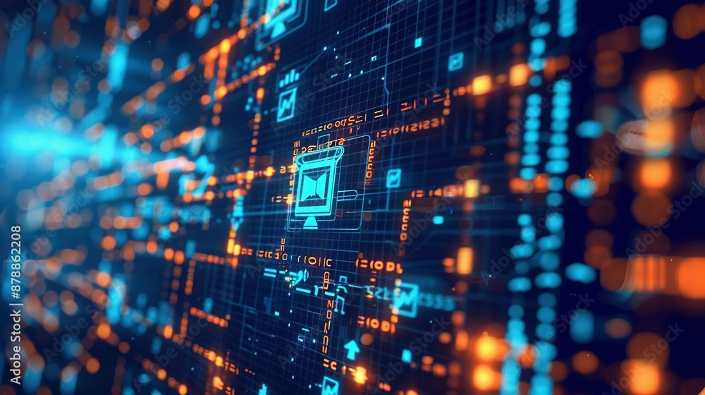 High-Tech Cybersecurity Network Display: Dramatic Compositions with Copy Space High-Tech Cybersecurity Network Display: Dramatic Compositions with Copy Space