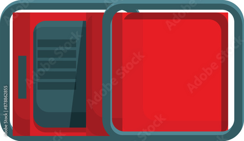 Red portable gas generator providing emergency power supply, essential equipment for power outages