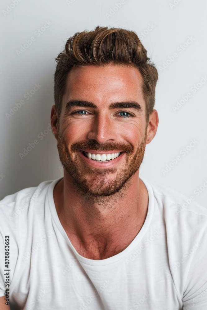 Fototapeta premium A person with facial hair and a friendly expression