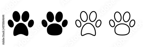Paw icon vector isolated on white background. Paw Print icon