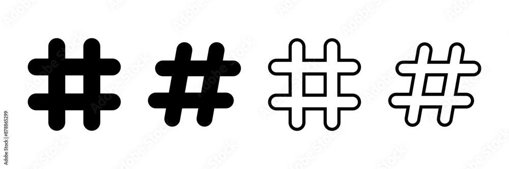 Fototapeta premium Hashtag icon vector isolated on white background. hashtag vector icon