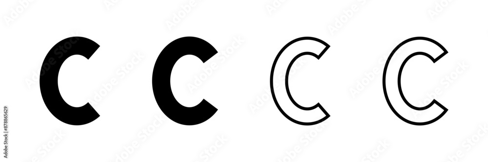 Copyright icon vector isolated on white background. copyright symbols Copyright icon vector isolated on white background. copyright symbols