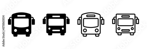 Bus Icon vector isolated on white background. Black bus vector icon