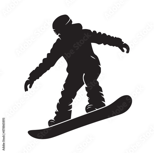 snowboarder silhouette vector illustration
