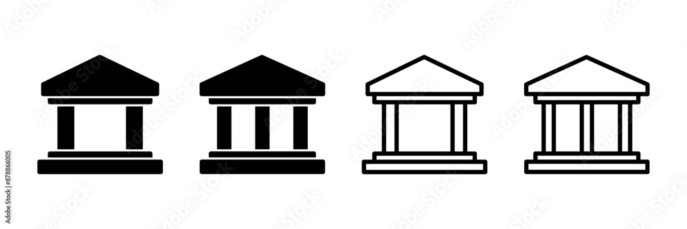 Bank icon vector isolated on white background. bank vector icon, museum, university