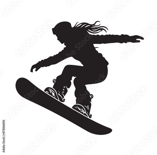 snowboarder silhouette vector illustration