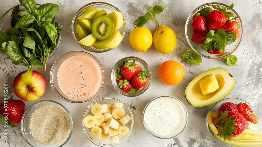 Smoothie Ingredients Laid Out for Meal Prep Smoothie Ingredients Laid Out for Meal Prep