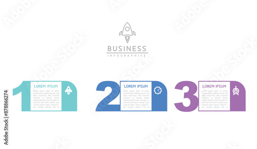 Vector infographic business presentation template connected with 3 options