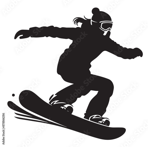 snowboarder silhouette vector illustration