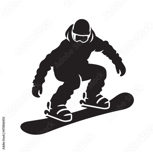 snowboarder silhouette vector illustration