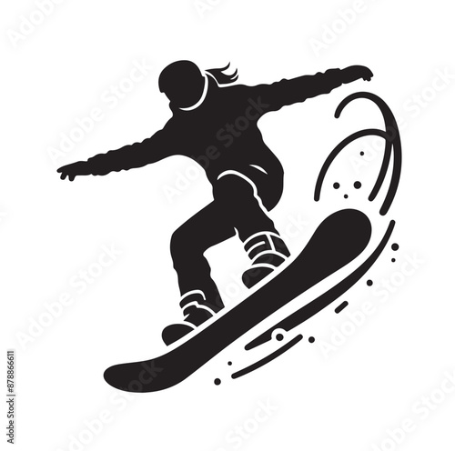 snowboarder silhouette vector illustration