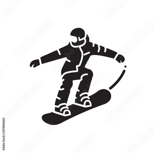 snowboarder silhouette vector illustration