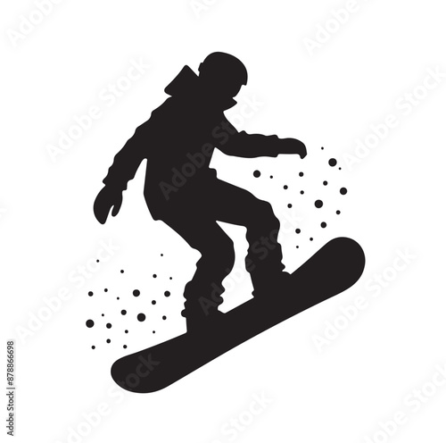 snowboarder silhouette vector illustration
