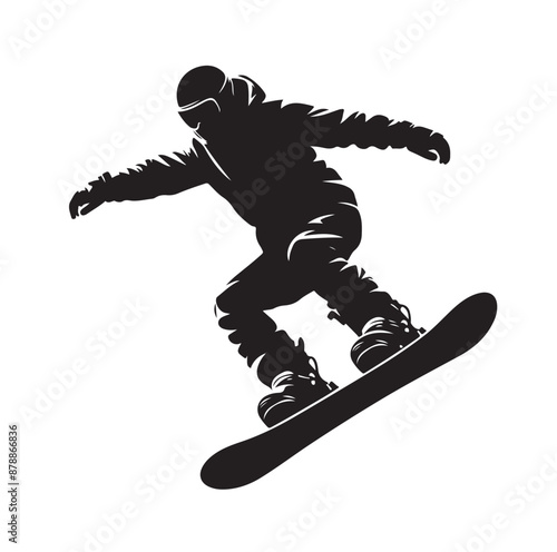 snowboarder silhouette vector illustration