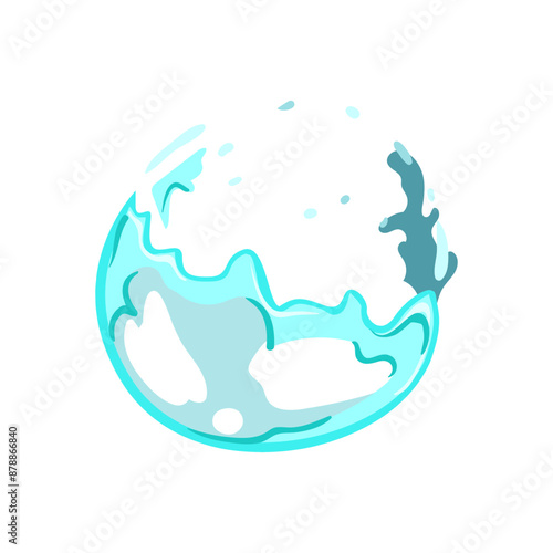 burst soap bubble explosion cartoon. water explode, ball sequence, foam effect burst soap bubble explosion sign. isolated symbol vector illustration