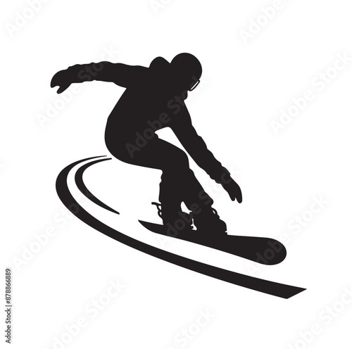 snowboarder silhouette vector illustration