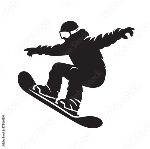 snowboarder silhouette vector illustration