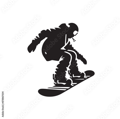 snowboarder silhouette vector illustration
