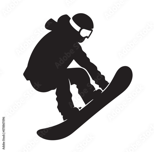 snowboarder silhouette vector illustration