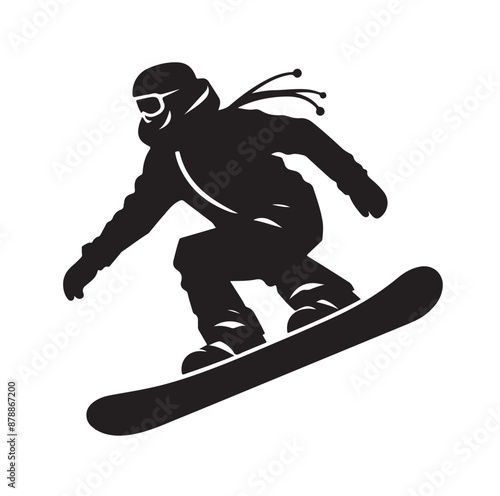 snowboarder silhouette vector illustration