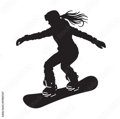 snowboarder silhouette vector illustration