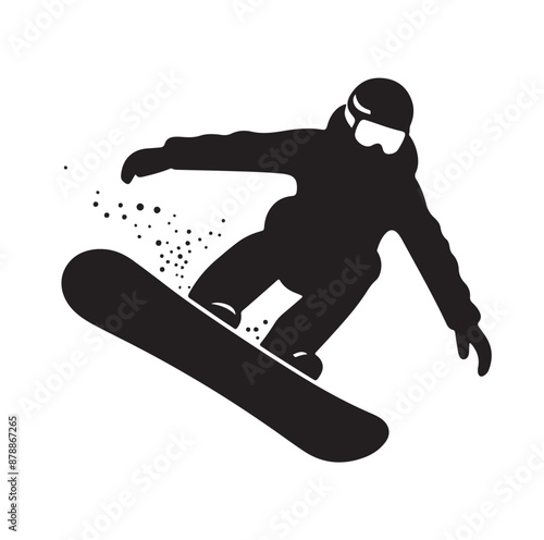 snowboarder silhouette vector illustration