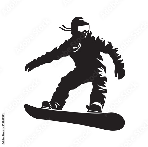 snowboarder silhouette vector illustration