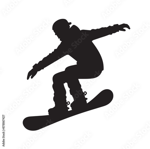 snowboarder silhouette vector illustration