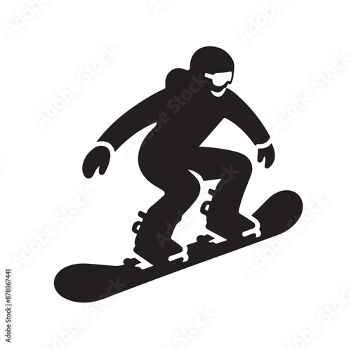 snowboarder silhouette vector illustration