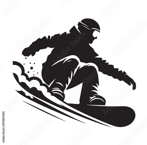 snowboarder silhouette vector illustration