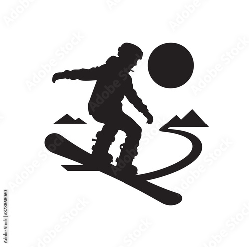 snowboarder silhouette vector illustration