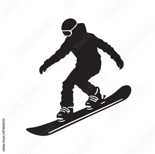 snowboarder silhouette vector illustration