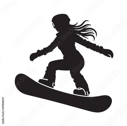 snowboarder silhouette vector illustration