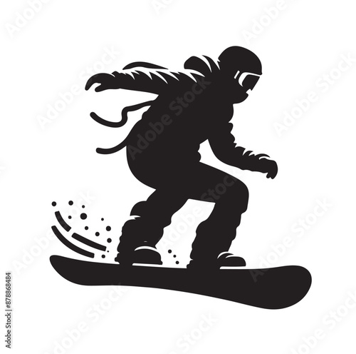snowboarder silhouette vector illustration