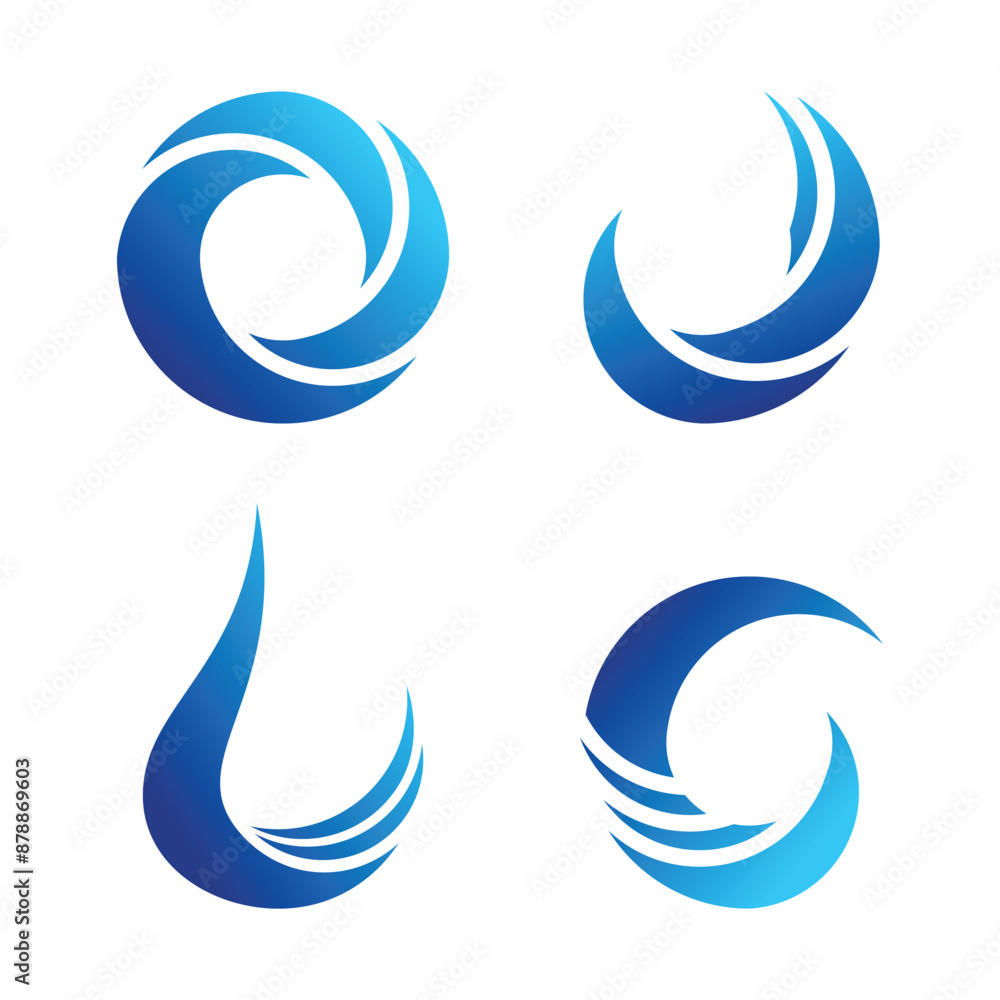 set of abstract modern water logo design. Premium Vector set of abstract modern water logo design. Premium Vector