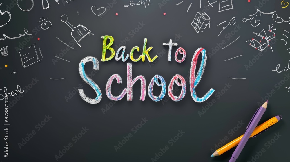 Inscription Back to School. Background with copy space for text Inscription Back to School. Background with copy space for text