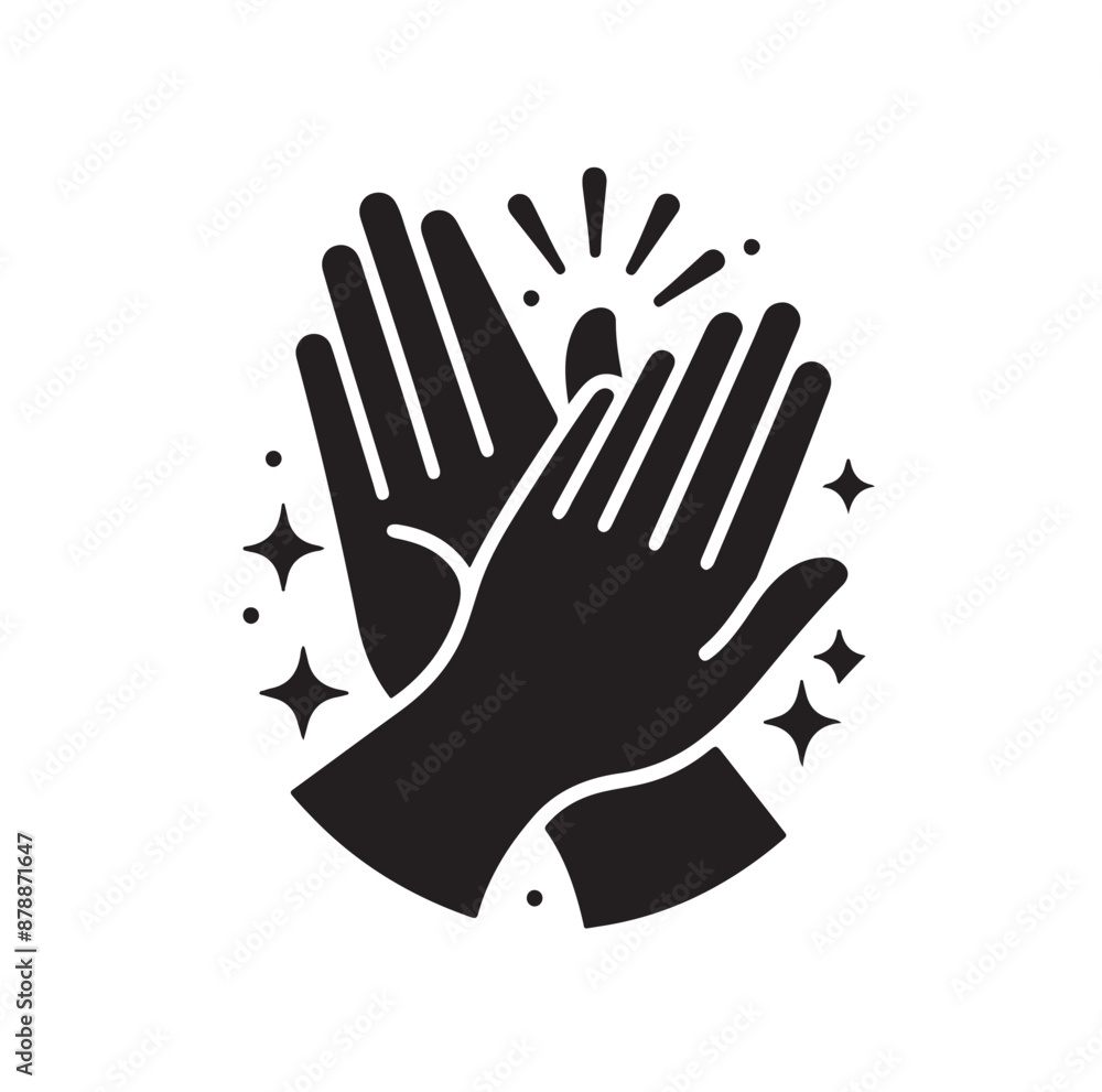 Obraz premium Applause set clapping hands icon set vector illustration