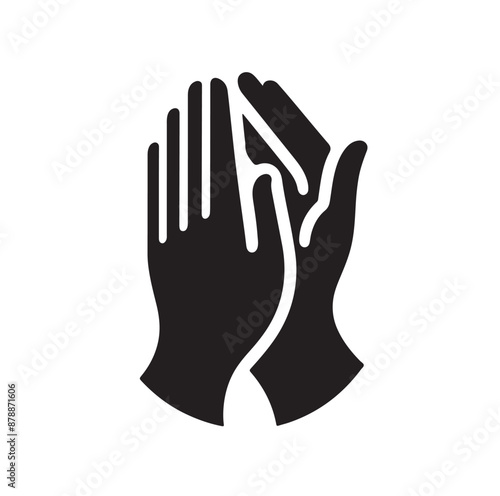 Applause set clapping hands icon set vector illustration photo